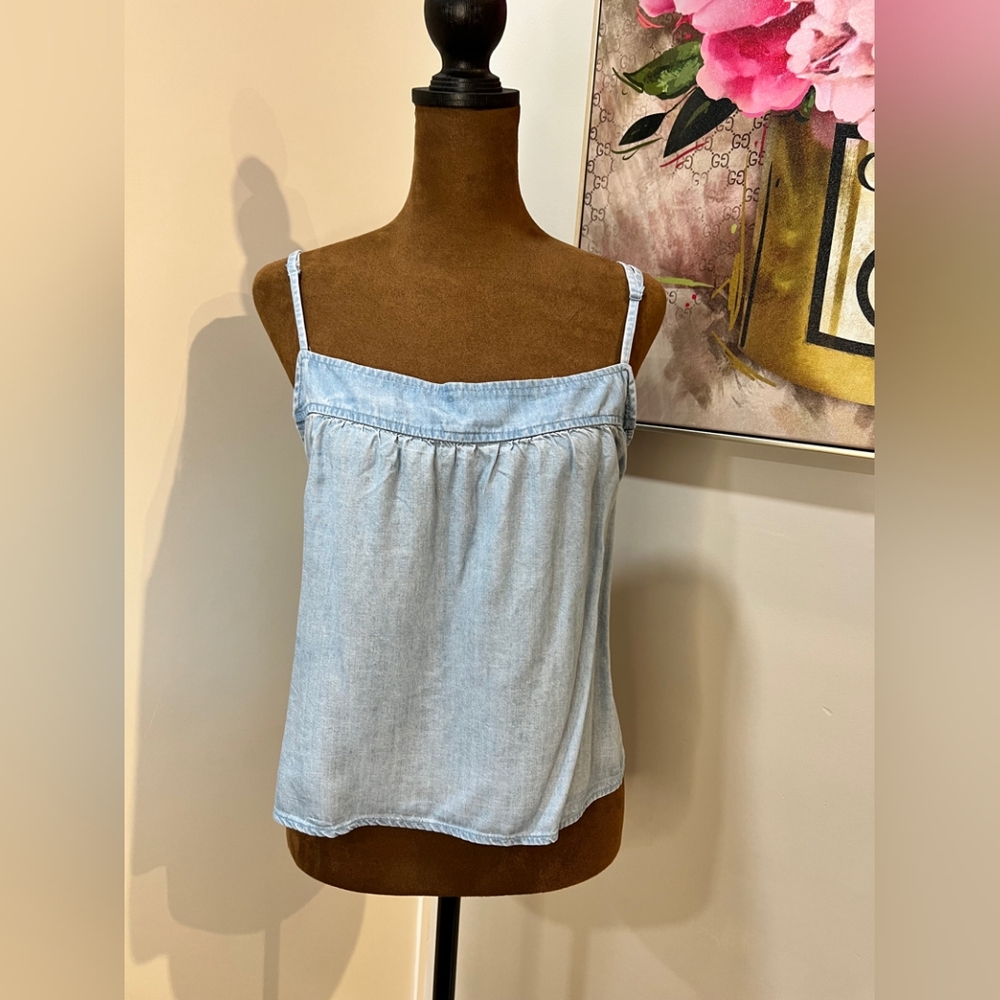 Aerie Light Wash Chambray Cami Tank Top